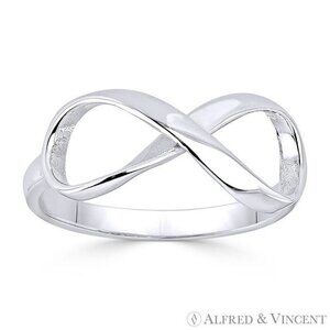 Infinity Symbol / Figure 8 Charm Stackable Ring in .925 Sterling Silver - Size 9